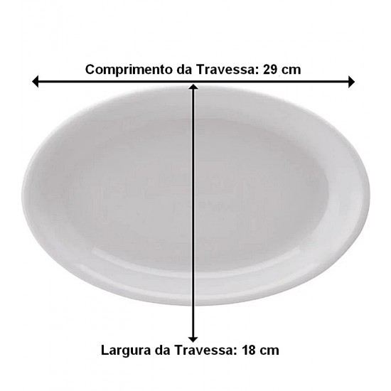 Travessa 29cm Oval Rasa De Porcelana Schmidt